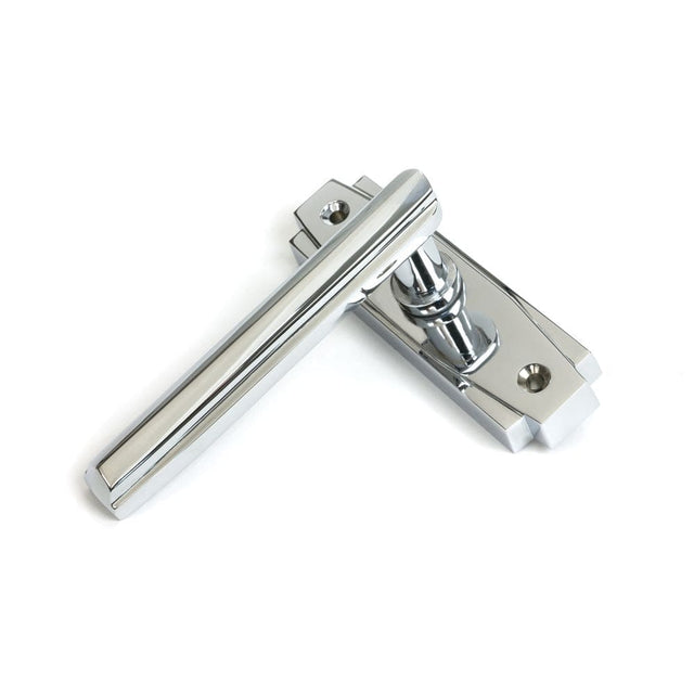 From The Anvil Door Furniture Polished Chrome / Round Rose From The Anvil - Polished Chrome Art Deco Lever on Rose Set