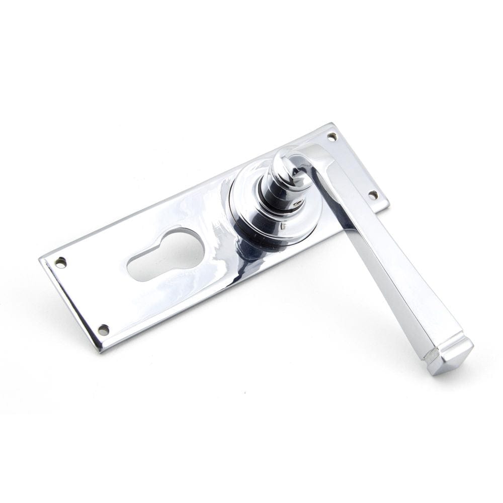 From The Anvil Door Furniture Polished Chrome / Euro Profile Lock Handles From The Anvil - Polished Chrome Avon Lever Euro Lock Set
