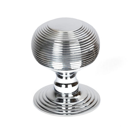 From The Anvil Door Furniture Polished Chrome / Beehive Centre Door Knob From The Anvil - Polished Chrome Beehive Centre Door Knob