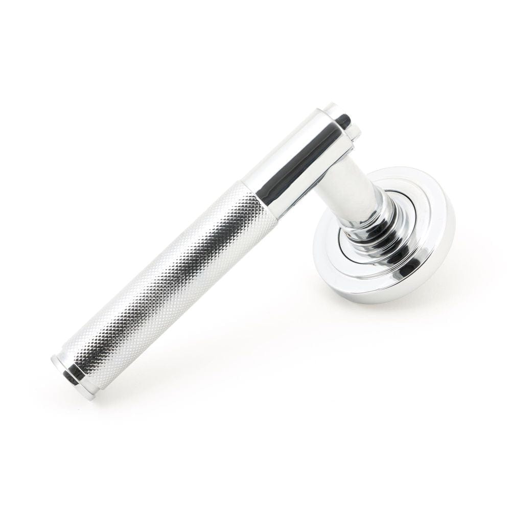 From The Anvil Door Furniture Polished Chrome / Round Rose From The Anvil - Polished Chrome Brompton Lever on Rose Set (Art Deco)