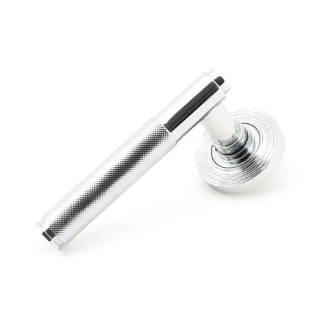 From The Anvil Door Furniture Polished Chrome / Round Rose From The Anvil - Polished Chrome Brompton Lever on Rose Set (Beehive) - Unsprung