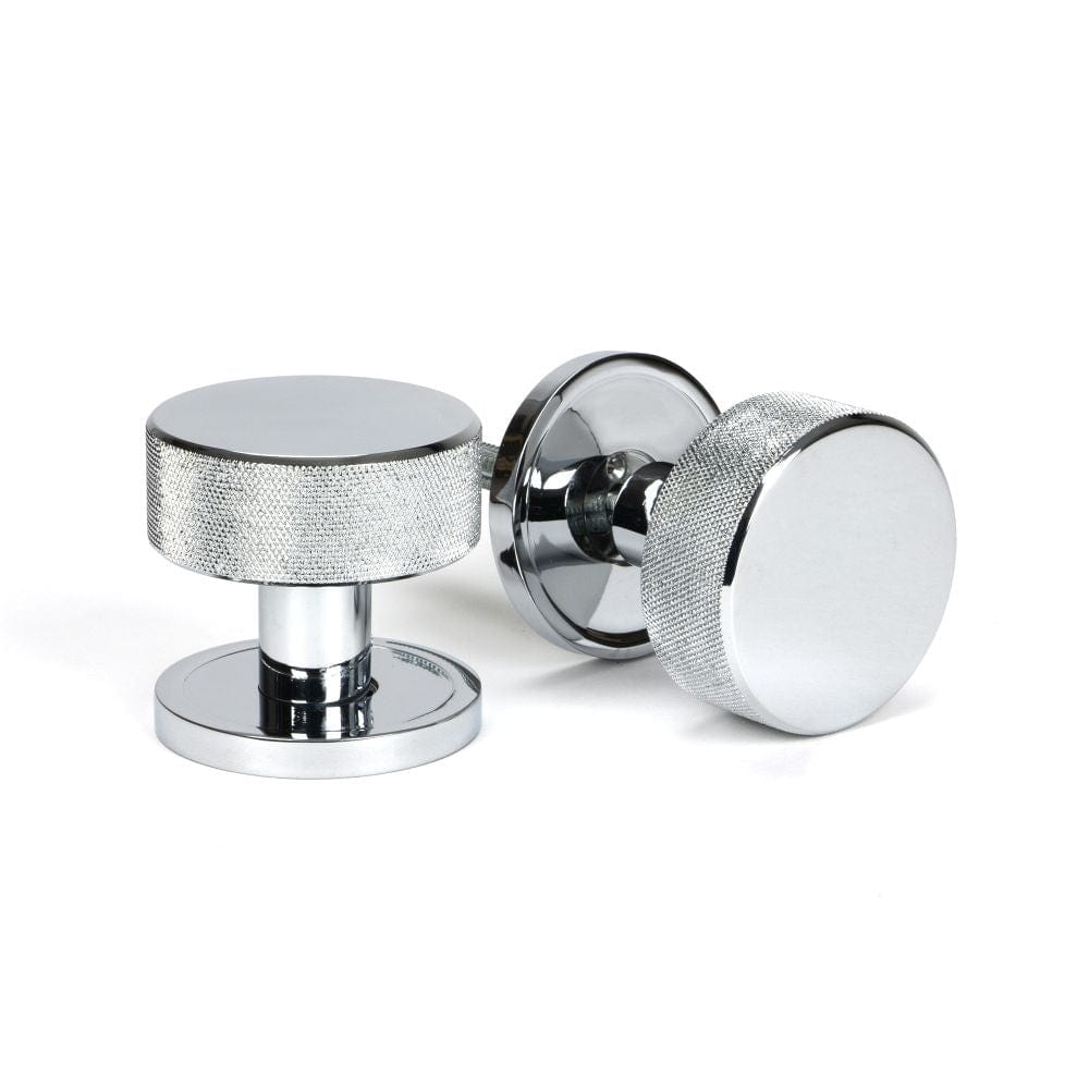 From The Anvil Door Furniture Polished Chrome / Mortice/Rim Knobs From The Anvil - Polished Chrome Brompton Mortice/Rim Knob Set (Plain)