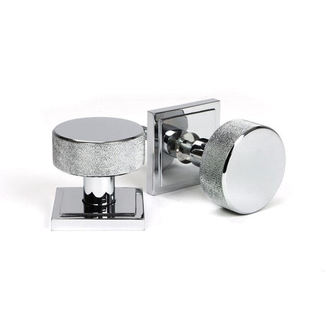 From The Anvil Door Furniture Polished Chrome / Mortice/Rim Knobs From The Anvil - Polished Chrome Brompton Mortice/Rim Knob Set (Square)