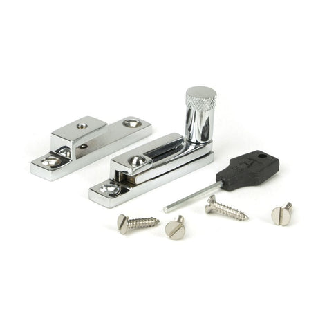 From The Anvil Window Furniture Polished Chrome / Sash Window Quadrant Fasteners / Yes From The Anvil - Polished Chrome Brompton Quadrant Fastener - Narrow
