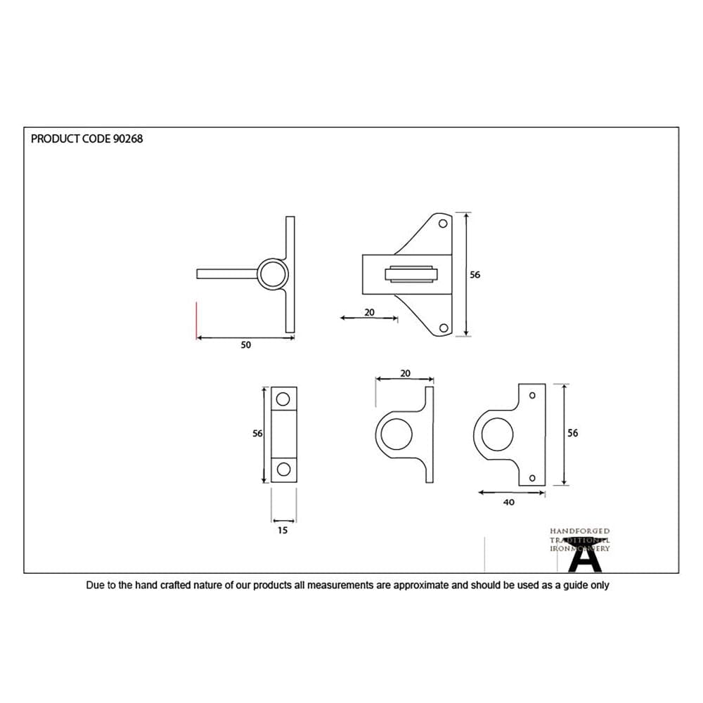 From The Anvil Window Furniture Polished Chrome / Fanlight Catches From The Anvil - Polished Chrome Fanlight Catch + Two Keeps