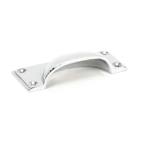 From The Anvil Cabinet Hardware Polished Chrome / Cabinet Cup Pulls From The Anvil - Polished Chrome Hammered Art Deco Drawer Pull