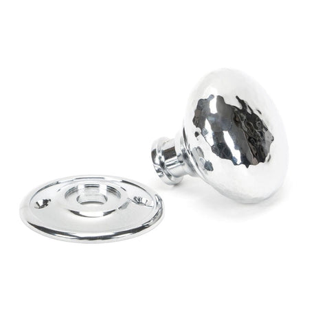 From The Anvil Door Furniture Polished Chrome / Mortice/Rim Knobs From The Anvil - Polished Chrome Hammered Mushroom Mortice/Rim Knob Set