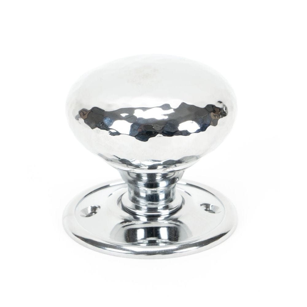From The Anvil Door Furniture Polished Chrome / Mortice/Rim Knobs From The Anvil - Polished Chrome Hammered Mushroom Mortice/Rim Knob Set