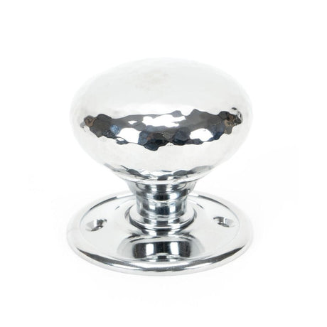 From The Anvil Door Furniture Polished Chrome / Mortice/Rim Knobs From The Anvil - Polished Chrome Hammered Mushroom Mortice/Rim Knob Set
