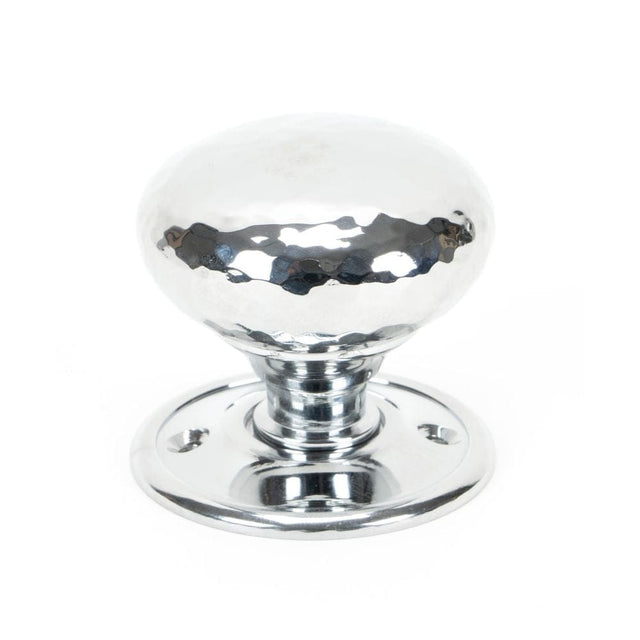 From The Anvil Door Furniture Polished Chrome / Mortice/Rim Knobs From The Anvil - Polished Chrome Hammered Mushroom Mortice/Rim Knob Set