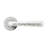 From The Anvil Door Furniture Polished Chrome / Round Rose From The Anvil - Polished Chrome Hammered Newbury Lever on Rose Set (Art Deco)