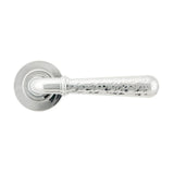 From The Anvil Door Furniture Polished Chrome / Round Rose From The Anvil - Polished Chrome Hammered Newbury Lever on Rose Set (Plain)