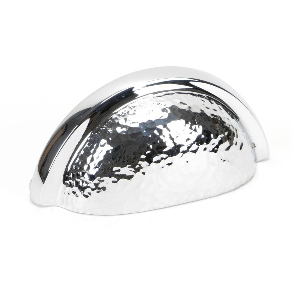 From The Anvil Cabinet Hardware Polished Chrome / Cabinet Cup Pulls From The Anvil - Polished Chrome Hammered Regency Concealed Drawer Pull