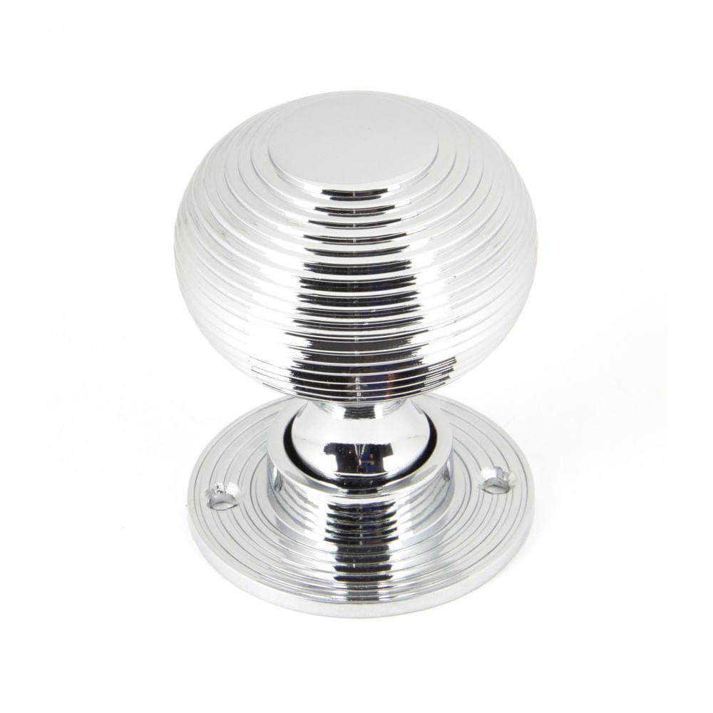 From The Anvil Door Furniture Polished Chrome / Mortice/Rim Knobs From The Anvil - Polished Chrome Heavy Beehive Mortice/Rim Knob Set