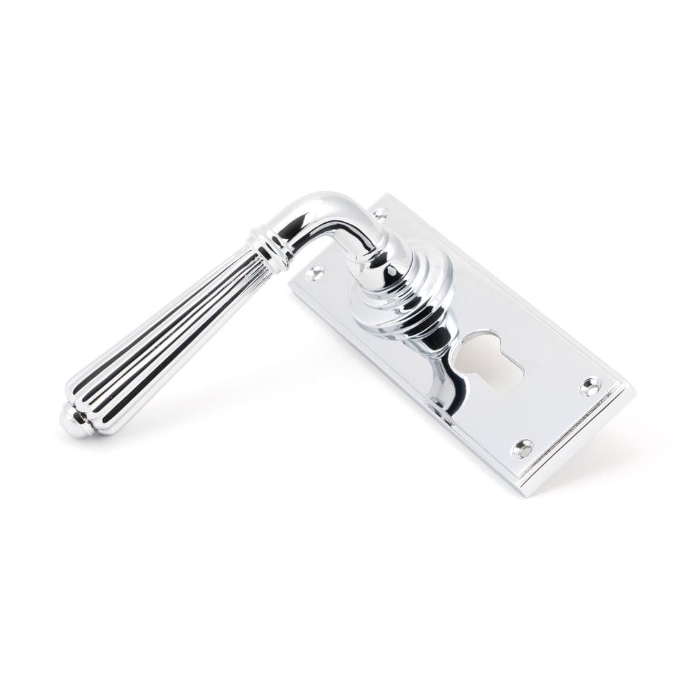 From The Anvil Door Furniture Polished Chrome / Euro Profile Lock Handles From The Anvil - Polished Chrome Hinton Lever Euro Lock Set