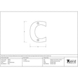 From The Anvil Door Furniture Polished Chrome / Letters / C From The Anvil - Polished Chrome Letter C