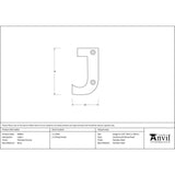 From The Anvil Door Furniture Polished Chrome / Letters / J From The Anvil - Polished Chrome Letter J