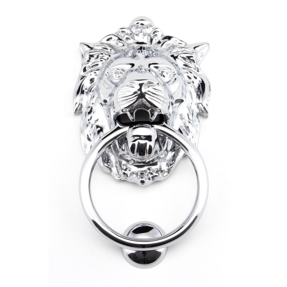 From The Anvil Door Furniture Polished Chrome / Lion Door Knocker From The Anvil - Polished Chrome Lion Head Door Knocker
