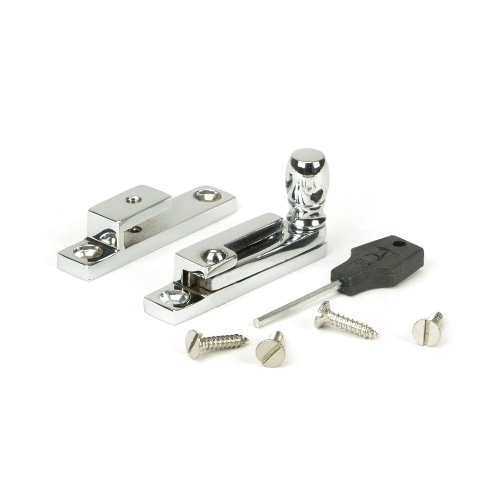 From The Anvil Window Furniture Polished Chrome / Sash Window Quadrant Fasteners / Yes From The Anvil - Polished Chrome Mushroom Quadrant Fastener - Narrow