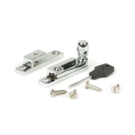 From The Anvil Window Furniture Polished Chrome / Sash Window Quadrant Fasteners / Yes From The Anvil - Polished Chrome Mushroom Quadrant Fastener - Narrow