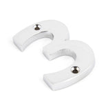 From The Anvil Door Furniture Polished Chrome / Numerals / 3 From The Anvil - Polished Chrome Numeral 3