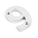From The Anvil Door Furniture Polished Chrome / Numerals / 9 From The Anvil - Polished Chrome Numeral 9