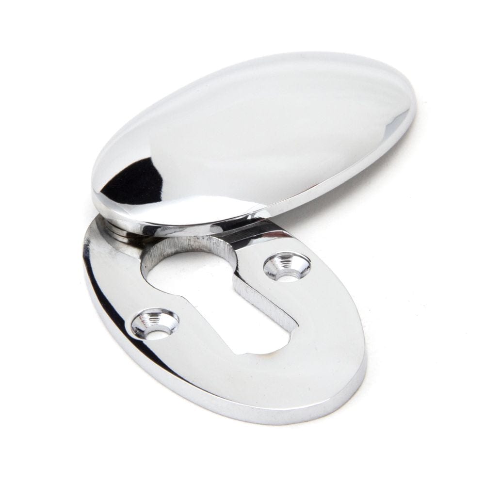 From The Anvil Door Furniture Polished Chrome / Mortice Key Profile Escutcheons From The Anvil - Polished Chrome Oval Escutcheon & Cover