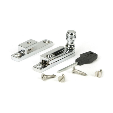 From The Anvil Window Furniture Polished Chrome / Sash Window Quadrant Fasteners / Yes From The Anvil - Polished Chrome Prestbury Quadrant Fastener - Narrow