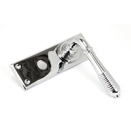 From The Anvil Door Furniture Polished Chrome / Bathroom Lock Handles From The Anvil - Polished Chrome Reeded Lever Bathroom Set