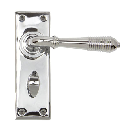 From The Anvil Door Furniture Polished Chrome / Bathroom Lock Handles From The Anvil - Polished Chrome Reeded Lever Bathroom Set