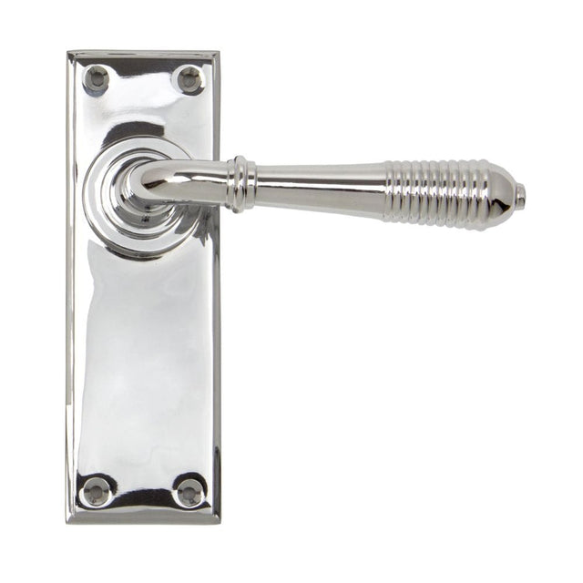 From The Anvil Door Furniture Polished Chrome / Latch Handles From The Anvil - Polished Chrome Reeded Lever Latch Set
