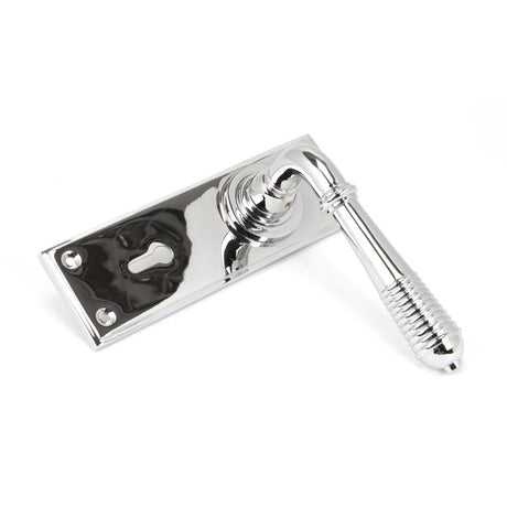 From The Anvil Door Furniture Polished Chrome / Std. Lock Handles From The Anvil - Polished Chrome Reeded Lever Lock Set