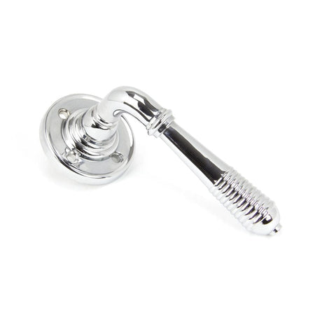 From The Anvil Door Furniture Polished Chrome / Round Rose From The Anvil - Polished Chrome Reeded Lever on Rose Set