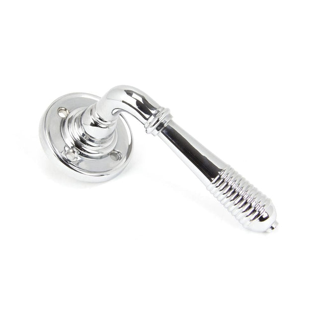 From The Anvil Door Furniture Polished Chrome / Round Rose From The Anvil - Polished Chrome Reeded Lever on Rose Set