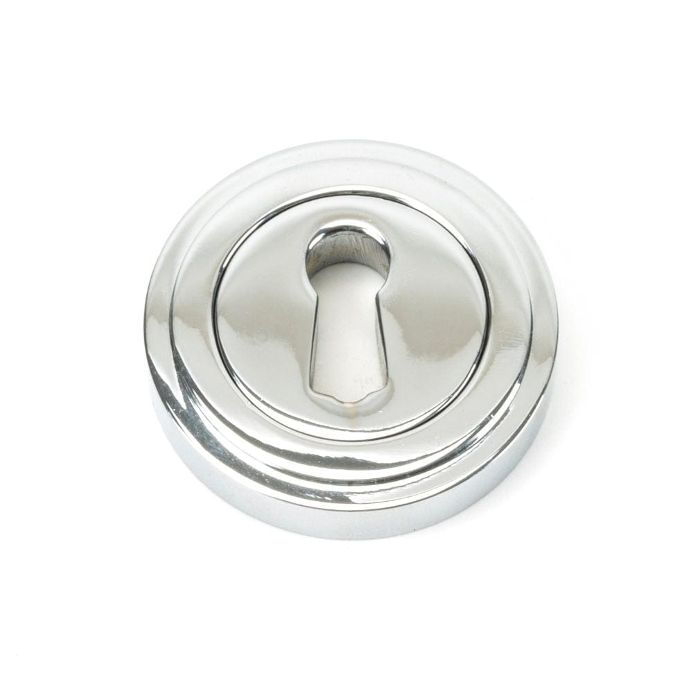 From The Anvil Door Furniture Polished Chrome / Mortice Key Profile Escutcheons From The Anvil - Polished Chrome Round Escutcheon (Art Deco)