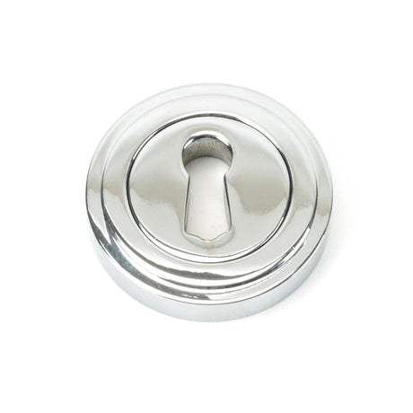From The Anvil Door Furniture Polished Chrome / Mortice Key Profile Escutcheons From The Anvil - Polished Chrome Round Escutcheon (Art Deco)