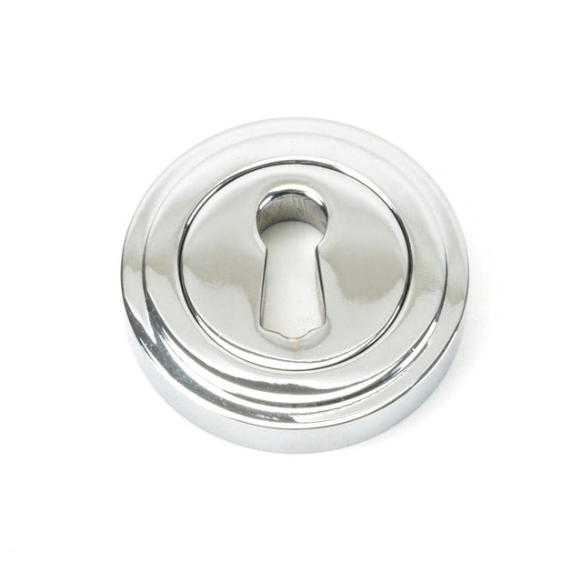 From The Anvil Door Furniture Polished Chrome / Mortice Key Profile Escutcheons From The Anvil - Polished Chrome Round Escutcheon (Art Deco)