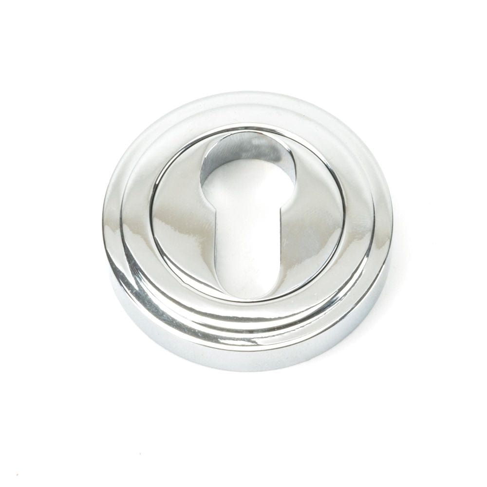 From The Anvil Door Furniture Polished Chrome / Euro Profile Escutcheons From The Anvil - Polished Chrome Round Euro Escutcheon (Art Deco)