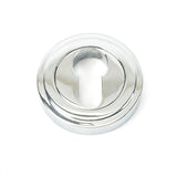 From The Anvil Door Furniture Polished Chrome / Euro Profile Escutcheons From The Anvil - Polished Chrome Round Euro Escutcheon (Art Deco)