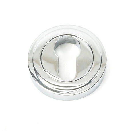 From The Anvil Door Furniture Polished Chrome / Euro Profile Escutcheons From The Anvil - Polished Chrome Round Euro Escutcheon (Art Deco)