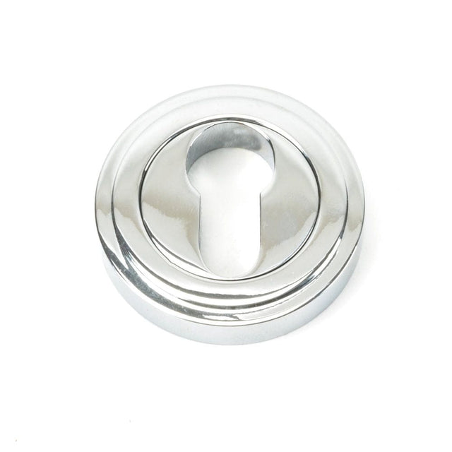 From The Anvil Door Furniture Polished Chrome / Euro Profile Escutcheons From The Anvil - Polished Chrome Round Euro Escutcheon (Art Deco)