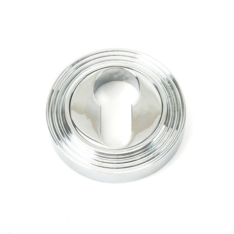 From The Anvil Door Furniture Polished Chrome / Euro Profile Escutcheons From The Anvil - Polished Chrome Round Euro Escutcheon (Beehive)