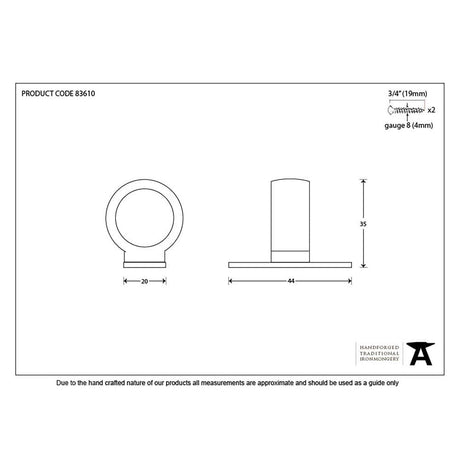 From The Anvil Window Furniture Polished Chrome / Sash Ring From The Anvil - Polished Chrome Sash Eye Lift