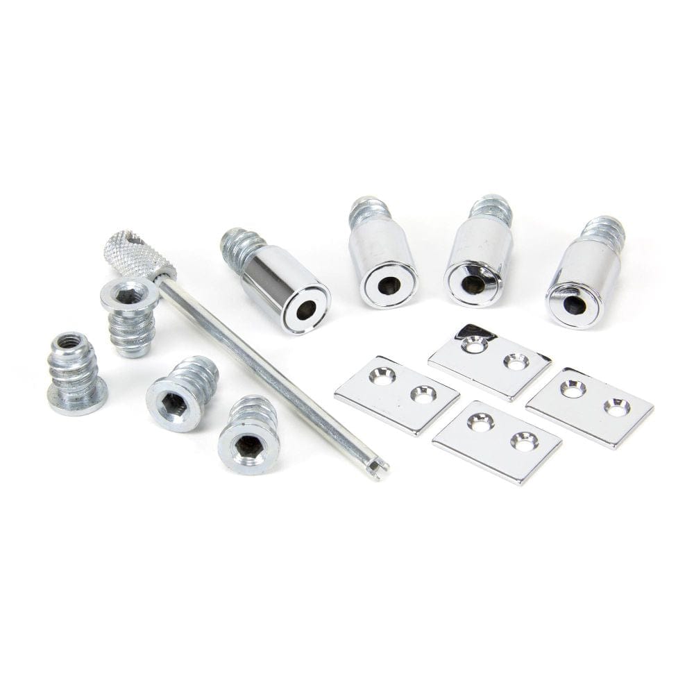From The Anvil Window Furniture Polished Chrome / Locking Sash Stops From The Anvil - Polished Chrome Secure Stops (Pack of 4)