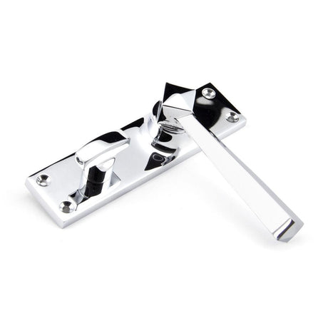 From The Anvil Door Furniture Polished Chrome / Bathroom Lock Handles From The Anvil - Polished Chrome Straight Lever Bathroom Set