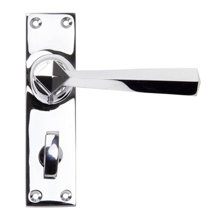 From The Anvil Door Furniture Polished Chrome / Bathroom Lock Handles From The Anvil - Polished Chrome Straight Lever Bathroom Set