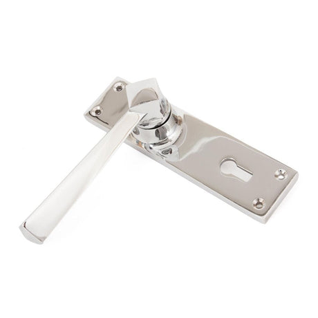 From The Anvil Door Furniture Polished Chrome / Std. Lock Handles From The Anvil - Polished Chrome Straight Lever Lock Set