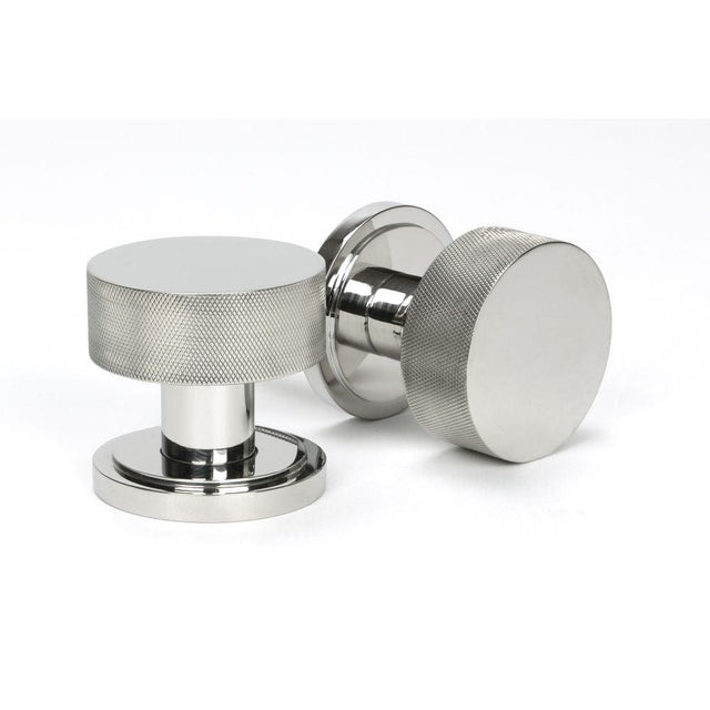 From The Anvil Door Furniture Polished Marine SS (316) / Mortice/Rim Knobs From The Anvil - Polished Marine SS (316) Brompton Mortice/Rim Knob Set (Art Deco)