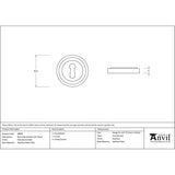 From The Anvil Door Furniture Polished Marine SS (316) / Mortice Key Profile Escutcheons From The Anvil - Polished Marine SS (316) Round Escutcheon (Art Deco)