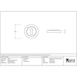 From The Anvil Door Furniture Polished Marine SS (316) / Mortice Key Profile Escutcheons From The Anvil - Polished Marine SS (316) Round Escutcheon (Plain)
